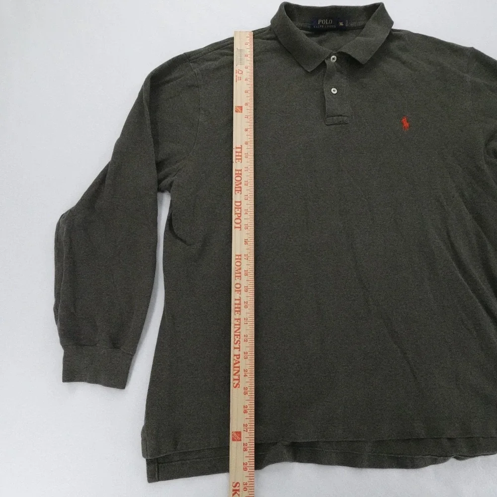 Polo Ralph Lauren Polo Shirt Mens XXL Brown Long Sleeve Pony Casual Rugby Preppy